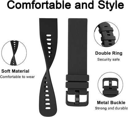 GEAK Compatible with Garmin Vivoactive 5 Watch Bands/Garmin Vivoactive 3 Watch Bands,20mm Silicone Band for Vivoactive 3 Music/Vivomove Sport,Forerunner 645/245 Music Smartwatch Women Men Black