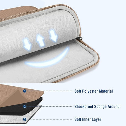 MOSISO Laptop Case 15 inch, 15 inch Laptop Sleeve Compatible with MacBook Air M5 A3448 M4 A3241 M3 A3114 M2 A2941 2026-2023, Dell XPS, Polyester Vertical Computer Sleeve Bag with Pocket, Bronze Brown