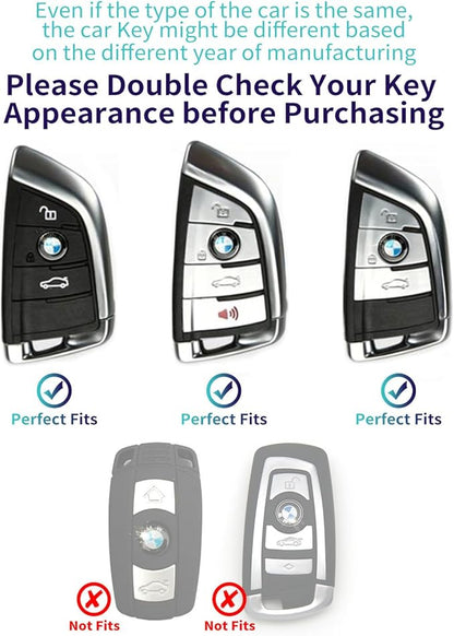 Creativity Suitable for BMW key fob Cover. Advanced soft TPU key box is compatible with F30 F45 F55 G20 G30 X1 X3 X4 X5 X6 X7 3 5 7 8 M5 M6 GT series smart key (Type B Silver single Key Case)