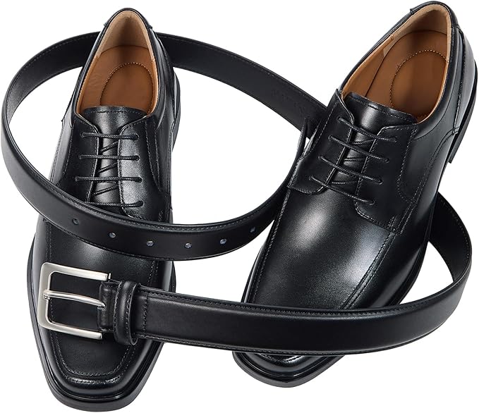 VATAN Men's Genuine Leather Dress Belts, Handmade Classic Every Day Leather Jeans Belt for Men Work Business Casual
