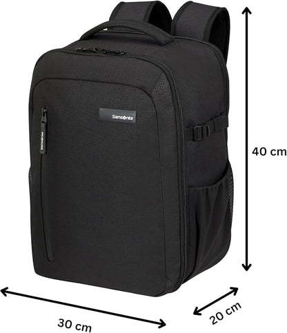 Samsonite Roader Cabin Backpack 40 x 30 x 20 cm Hand Luggage for Ryanair, Wizz Air & Vueling, Underseat Bag with Laptop Compartment 15.6 Inches, 26 L, 0.70 kg, Black (Deep Black)