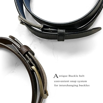 BS57 Classic Vintage Casual Jean Replacement Belt Strap or Belt 1-1/2"(38mm) Wide, Multi-Style Options