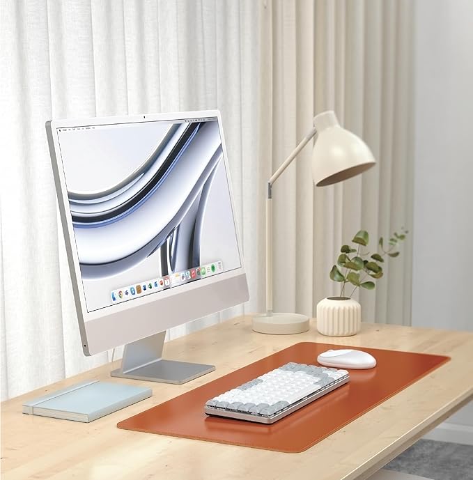 Satechi Vegan Leather Desk Mat, Large Mouse Pad Scratch and Water Resistant, Easy to Clean, Desk Pad for Office and Home, 26.8” x 12.4” x 0.1” - Brown