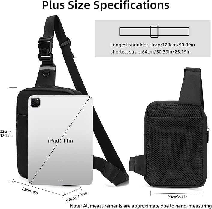 OSOCE Small Sling Bag for Men and Women with RFID Pocket, Anti Theft Crossbody Chest Bag Casual Travel Bag for Hiking