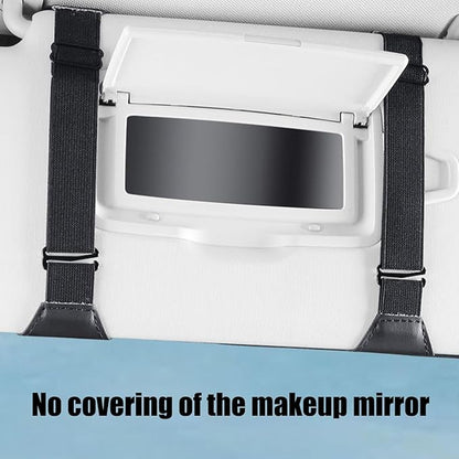 Car Sunvisor Organizers Feature Build in Sunglasses Holder and Card Slots for Document Storage Leather Materials Easy in