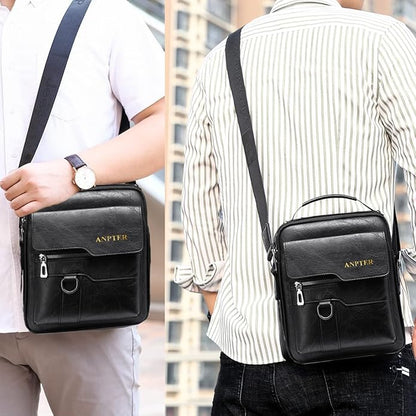 Messenger Bag for Men Crossbody Shoulder Purse Small Vintage PU Leather Satchel Pouch Side Crossover Handbag
