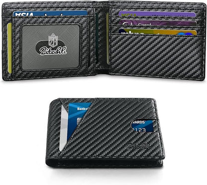 Zitahli Bifold Wallets for Men - Slim RFID Leather Credit Card Holder for 6-11 Cards, Minimalist Thin Wallet with ID Window & Cash Slot,Front Pockt Carteras Para Hombres, Birthday Gifts for Men | Slim, RFID Blocking, Premium, Front Pocket, Gift Box, Le...