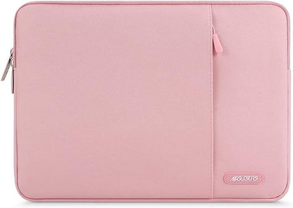 MOSISO Laptop Case 15 inch, 15 inch Laptop Sleeve Compatible with MacBook Air M5 A3448 M4 A3241 M3 A3114 M2 A2941 2026-2023, Dell XPS, Polyester Vertical Computer Sleeve Bag with Pocket, Pink