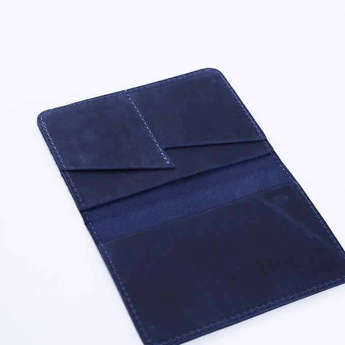 INCARNE Leather Passport Holder for Travel - Passport Case - Passport Wallet for Men - Passport Cover for Women Sleeve Protector - Travel Essentials Vacation Luggage Travel Gifts - Vintage Blue