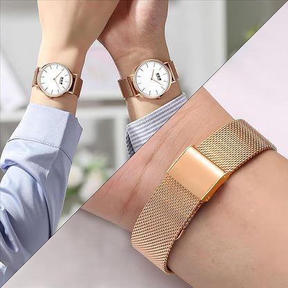 TStrap Mesh Watch Band Metal - Black Quick Release Watch Bands for Men Women - Stainless Steel Smart Watches Strap Bracelet Replacement - 10mm 12mm 14mm 16mm 18mm 20mm 22mm