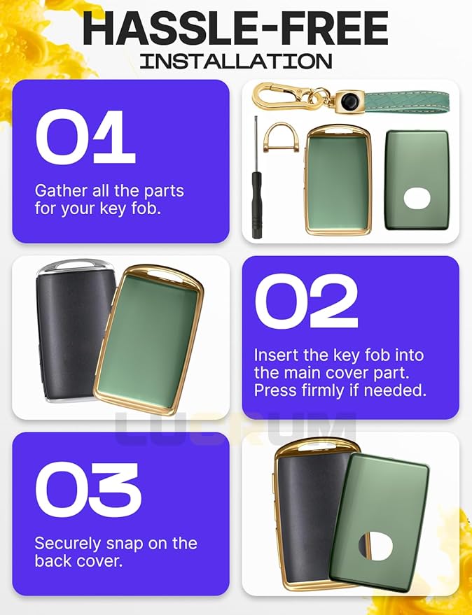Lucrum Compatible with Mazda Key Fob Cover & Leather Keychain - TPU Case for 3, 6, CX-5 CX-9 CX-30 CX-50 CX-70 (2019-2025)