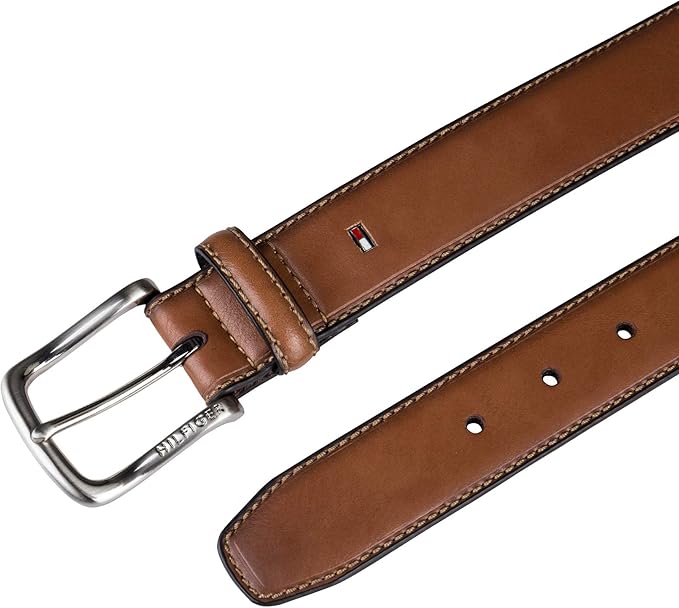Tommy Hilfiger Men’s Semi‑Dress Leather Belt, Versatile Everyday Style (Regular & Big and Tall Sizes)