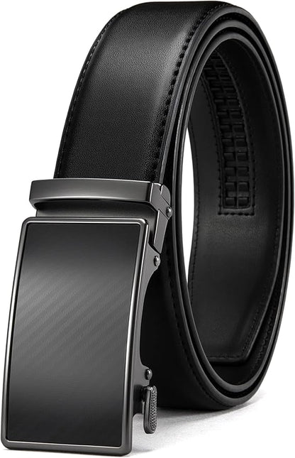 CHAOREN Mens Belt - Mens Ratchet Belt Leather 1 3/8" for Dress Pant - Micro Adjustable Belt Fit Everywhere