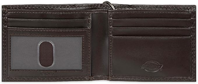 Dickies Men's RFID Everyday Leather Bifold Chain Wallet Black