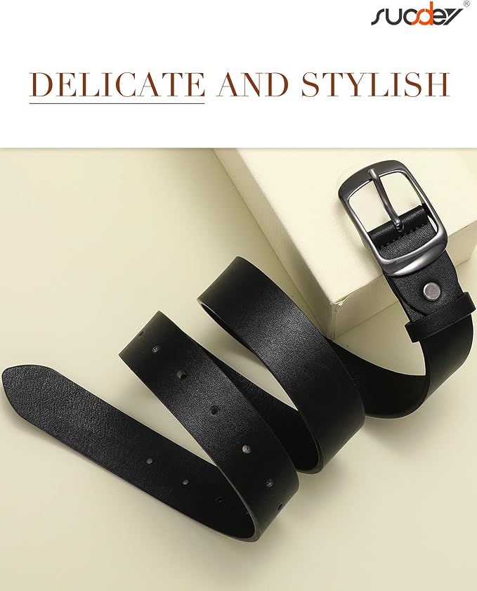 SUOSDEY Women Belts For Jeans Dresses Pants Ladies Leather Waist Belt with Elegant Buckle, Width 1.3"
