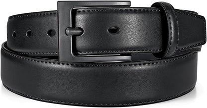 XZQTIVE TSA Belt For Men Metal Free Dress Belts Hypoallergenic Leather Belt With Black Buckle Nickle Free