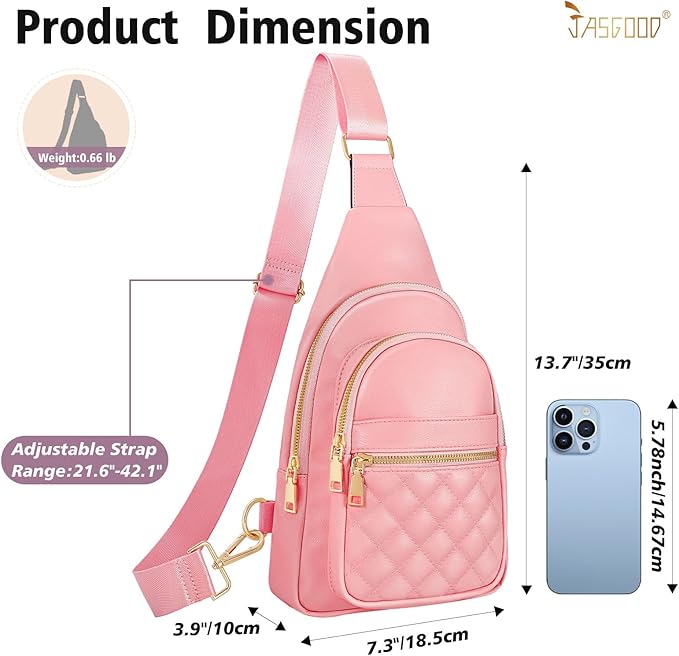 Sling Bag for Women Crossbody Leather Fanny Packs Chest Bag Fashion Sling Backpack Travel JASGOOD