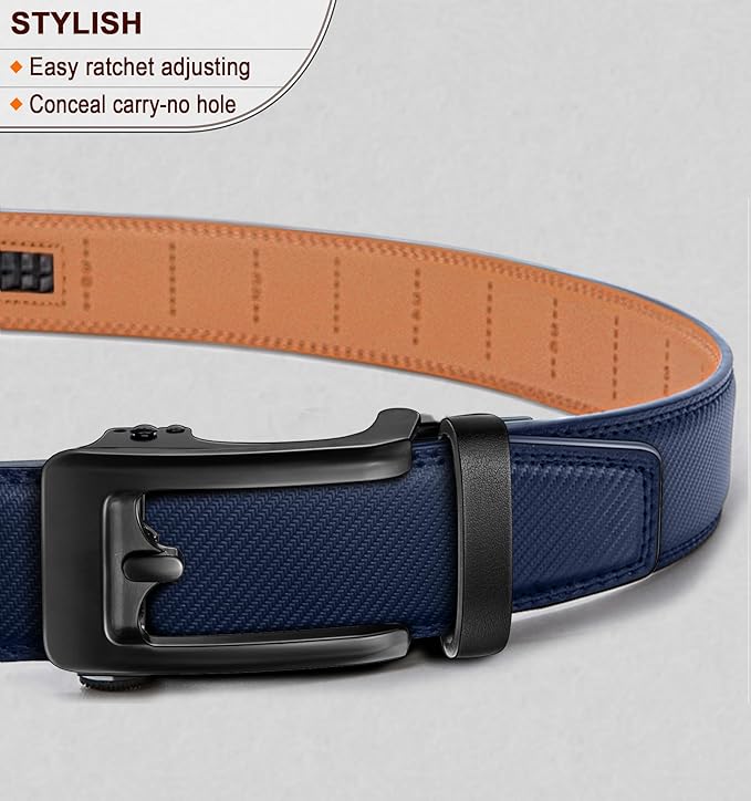 BULLIANT Men's Ratchet Belt Nontrimmable-Click Belt Adjustable for Men Gift Lightweight 1 3/8"