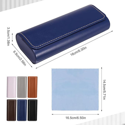 6Pack Glasses Case, Eyeglasses Case Hard Shell, Lightweight Portable Case for Sunglasses Eye Glasses Case with Cleaning Cloth