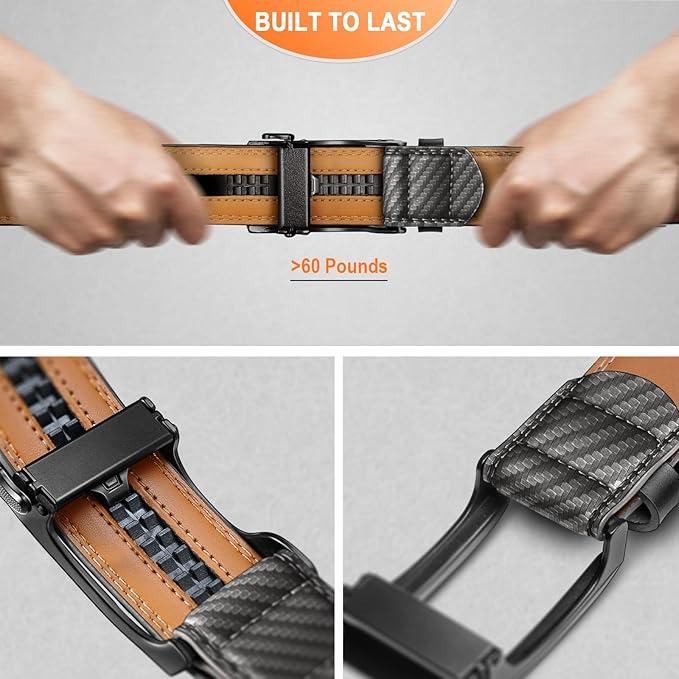 BULLIANT Men's Ratchet Belt Nontrimmable-Click Belt Adjustable for Men Gift Lightweight 1 3/8"