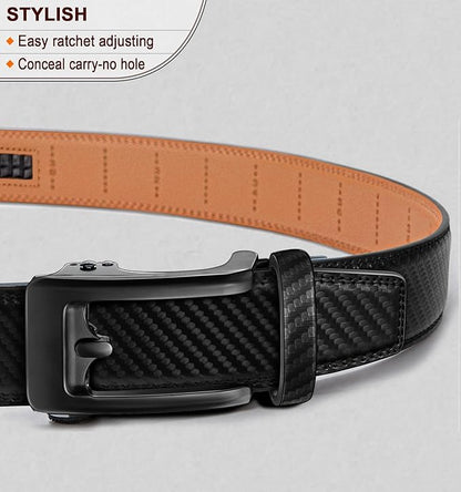 BULLIANT Men's Ratchet Belt Nontrimmable-Click Belt Adjustable for Men Gift Lightweight 1 3/8"