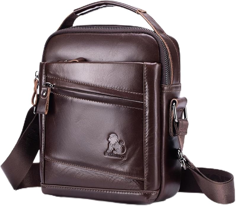 Premium Leather Men's Crossbody -Organized Storage & Durable,Stylish for Daily Carry