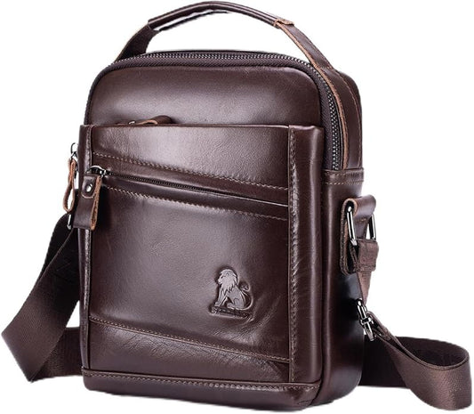 Premium Leather Men's Crossbody -Organized Storage & Durable,Stylish for Daily Carry