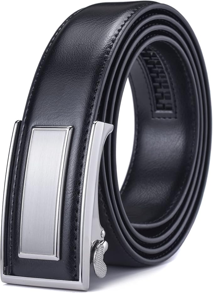 Men’s Belt Beltox Ratchet Dress Leather Buckle Belt Black Brown Blue 1 3/8” Gift Box