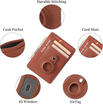 Slim Minimalist Wallet PU Genuine Leather Carbon Fiber RFID Blocking Front Pocket Wallet for Men Women Lightweight Credit Card Holder