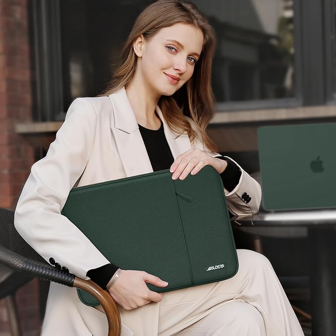 MOSISO Laptop Case 13 inch, Laptop Sleeve Compatible with MacBook Neo/Air/Pro 13 inch with A18/M5/M4/M3/M2/M1 Chip 2026-2016, Polyester Vertical Computer Sleeve Bag with Pocket, Midnight Green