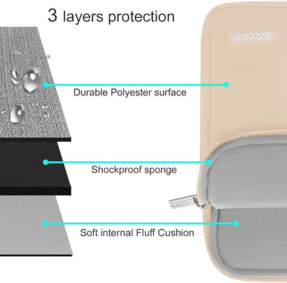 MOSISO Laptop Case 15 inch, 15 inch Laptop Sleeve Compatible with MacBook Air M5 A3448 M4 A3241 M3 A3114 M2 A2941 2026-2023, Dell XPS, Polyester Vertical Computer Sleeve Bag with Pocket, Apricot
