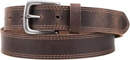 VATAN Men's Full Grain Leather Casual Every Day Jeans Belts, Handmade Men Leather Belt with Gift Box