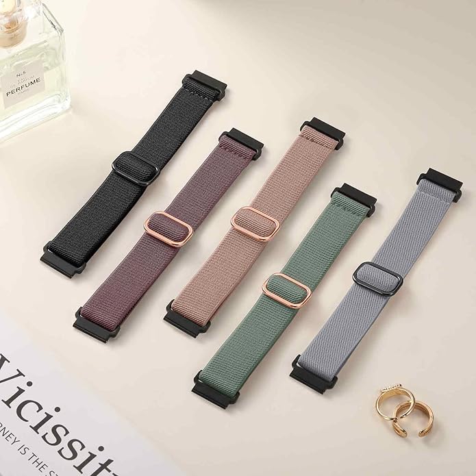 20mm Stretchy Watch Band Compatible with Garmin Vivoactive 5 6 Watch Bands,Quick Release Water-Resistant Nylon Elastic Strap for Vivoactive 3/Venu Sq/Sq 2/Sq Music, Forerunner 245/165/55/570 Women Men