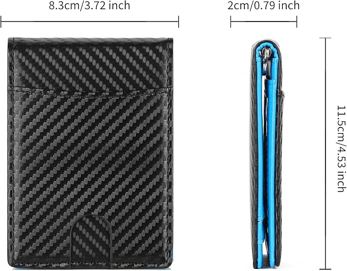 Wallet for Men Leather Slim Bifold Card Holder RFID Blocking Minimalist Front Pockets Wallet with Money Clip