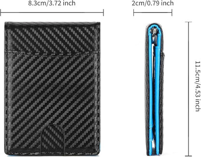 Wallet for Men Leather Slim Bifold Card Holder RFID Blocking Minimalist Front Pockets Wallet with Money Clip