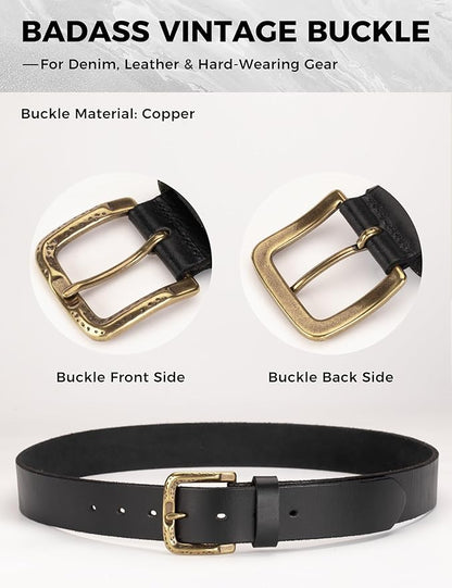 Thicken Full Grain Leather Mens Belt Heavy Duty Mens Work Belt Mens Belt High Hardness Buckle Packed In Gift Box