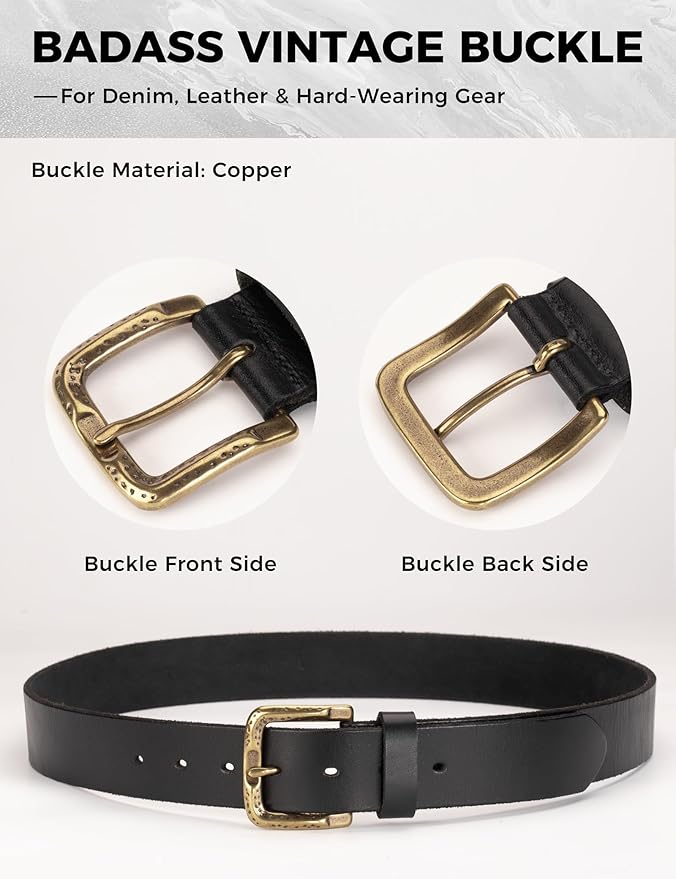 Thicken Full Grain Leather Mens Belt Heavy Duty Mens Work Belt Mens Belt High Hardness Buckle Packed In Gift Box