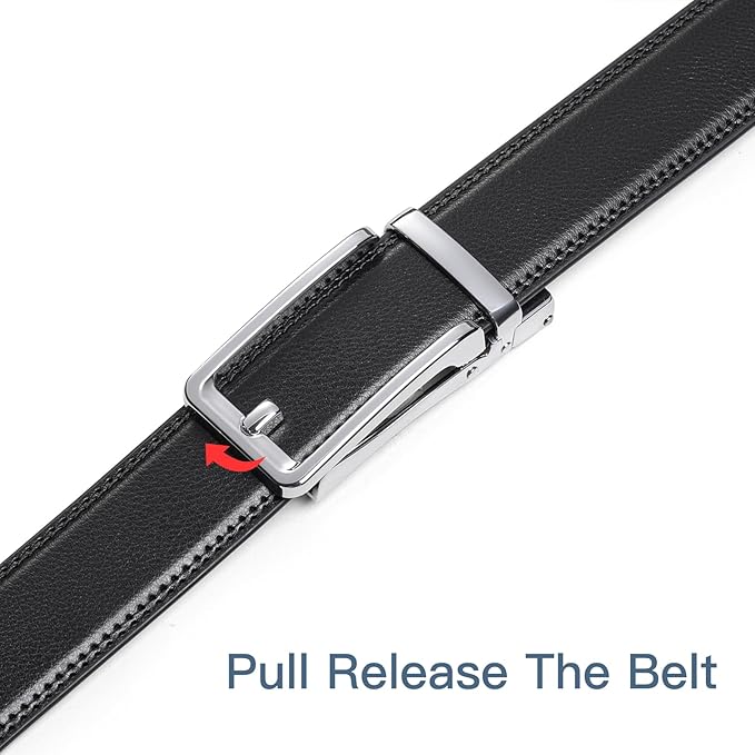 SENDEFN Men's Leather Dress Casual Belt 1 3/8" Automatic Adjustable Click Buckle Belts with Gift Box