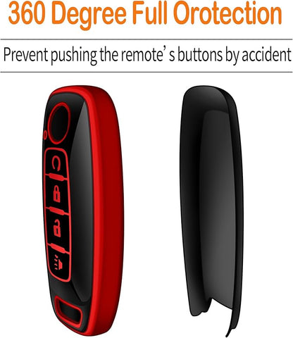 Sindeda for Nissan Key Fob Cover with Keychain Soft Full Protection Key Shell Key Case Compatible with 2023 2024 2025 Pathfinder Kicks Rouge(Red, 4 Buttons-A)