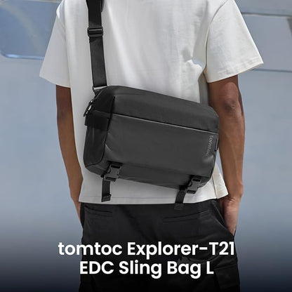 tomtoc Compact EDC Sling Bag 3L-10L, Minimalist Crossbody Bag Chest Shoulder Pack for Men Women, X-pac/Recycled Polyester