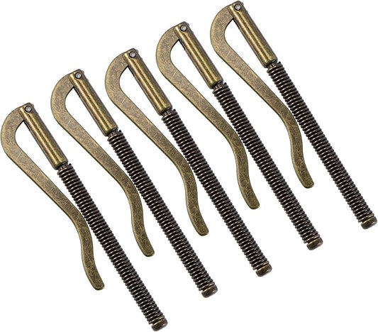 PATIKIL 80mm Spring Clip Bar, Metal Slim Open Coil Holder Clamp for Wallet Credit Card Leather Craft - 5 Pack (Bronze)