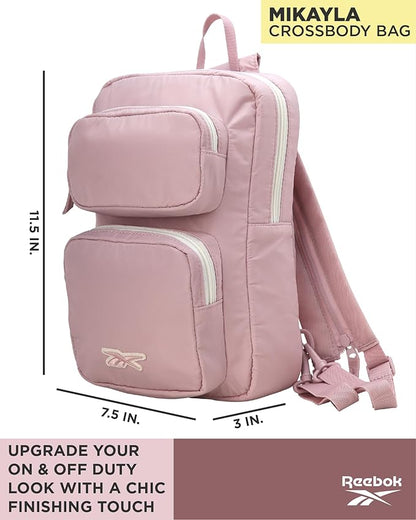 Reebok Unisex Crossbody Sling Bags – Compact Convertible Strap Cross Body Bag Travel Sling Bag - Gym & Travel Essential, Mikayla Ashen Lilac