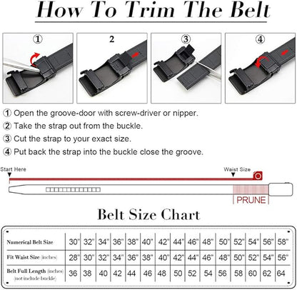 DOOPAI Belt Men, Ratchet Dress Adjustable 1 3/8" Sliding Leather Designer, Size Length Can be Cut, with Gift Box