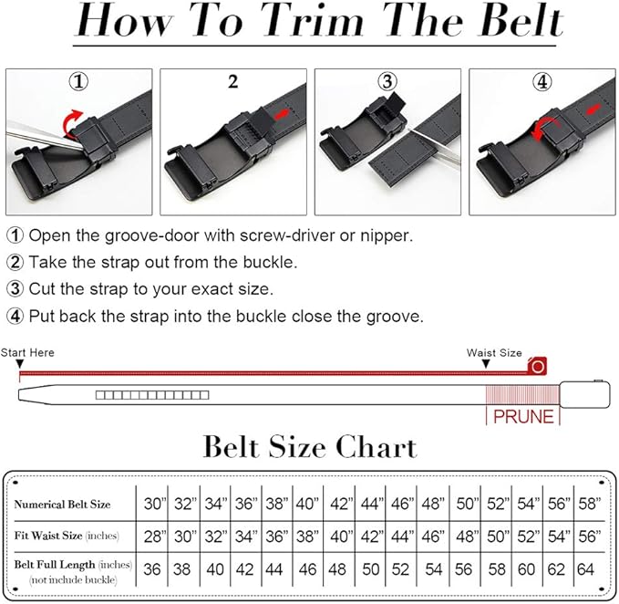 DOOPAI Belt Men, Ratchet Dress Adjustable 1 3/8" Sliding Leather Designer, Size Length Can be Cut, with Gift Box