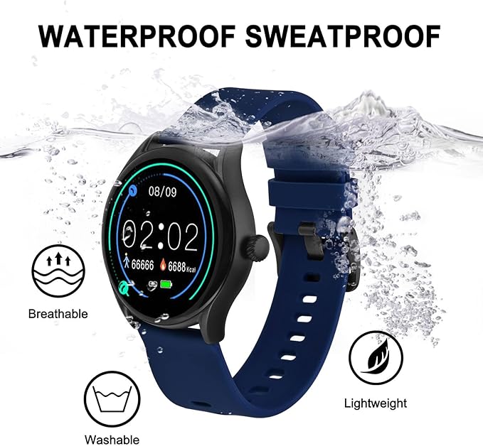BISONSTRAP Silicone Watch Bands, Slim Watch Straps with Quick Release, 22mm, Dark Blue with Black Buckle