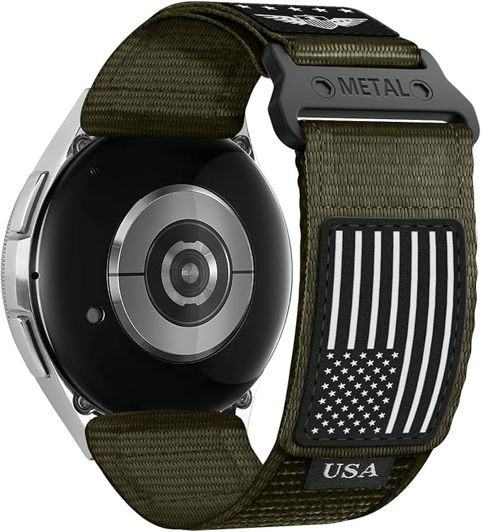 22mm Band Compatible with Samsung Galaxy Watch 3 Band 45mm/Galaxy Watch 46mm/Gear S3 Frontier/Classic for Men,Rugged Fabric Nylon Strap for Garmin Venu 3 2/Vivoactive 4/Forerunner 265/255,S