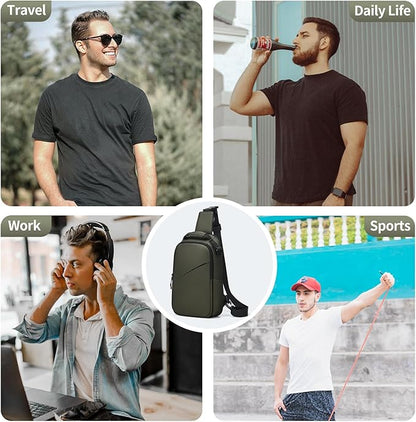 Messenger bag for Men,Small Sling Crossbody Backpack Shoulder Bag for Men Women,canvas Strap Backpack Sling Bag