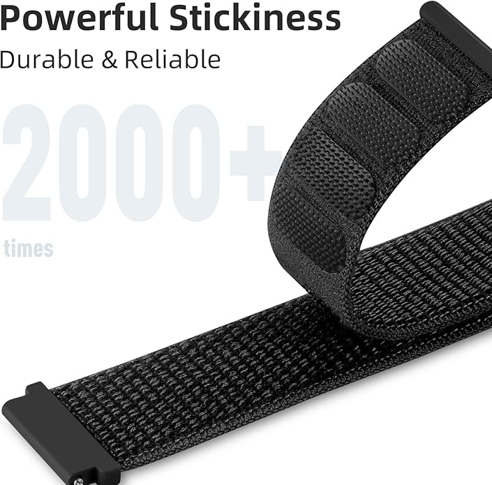 DaQin 22mm 20mm 18mm Quick Release Watch Band Compatible with Garmin Venu 3 2/Forerunner 255 265 955/Vivoactive 5 6 4 3, Nylon Watch Straps Adjustable Sport Replacement for Samsung Galaxy Watch 7 6 5 4/3 45mm/Galaxy Watch 46mm Men Women, 3 Packs