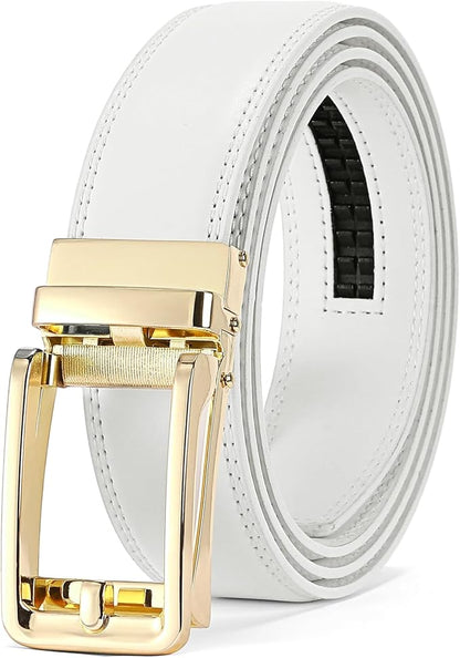 SENDEFN Men's Leather Dress Casual Belt 1 3/8" Automatic Adjustable Click Buckle Belts with Gift Box