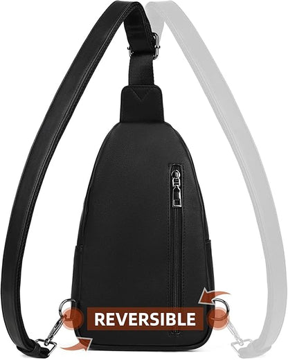 MASINTOR Sling Bag for Women - Crossbody Bags Fanny Pack with Vegan Leather - Adjustable Sling Backack for Travel